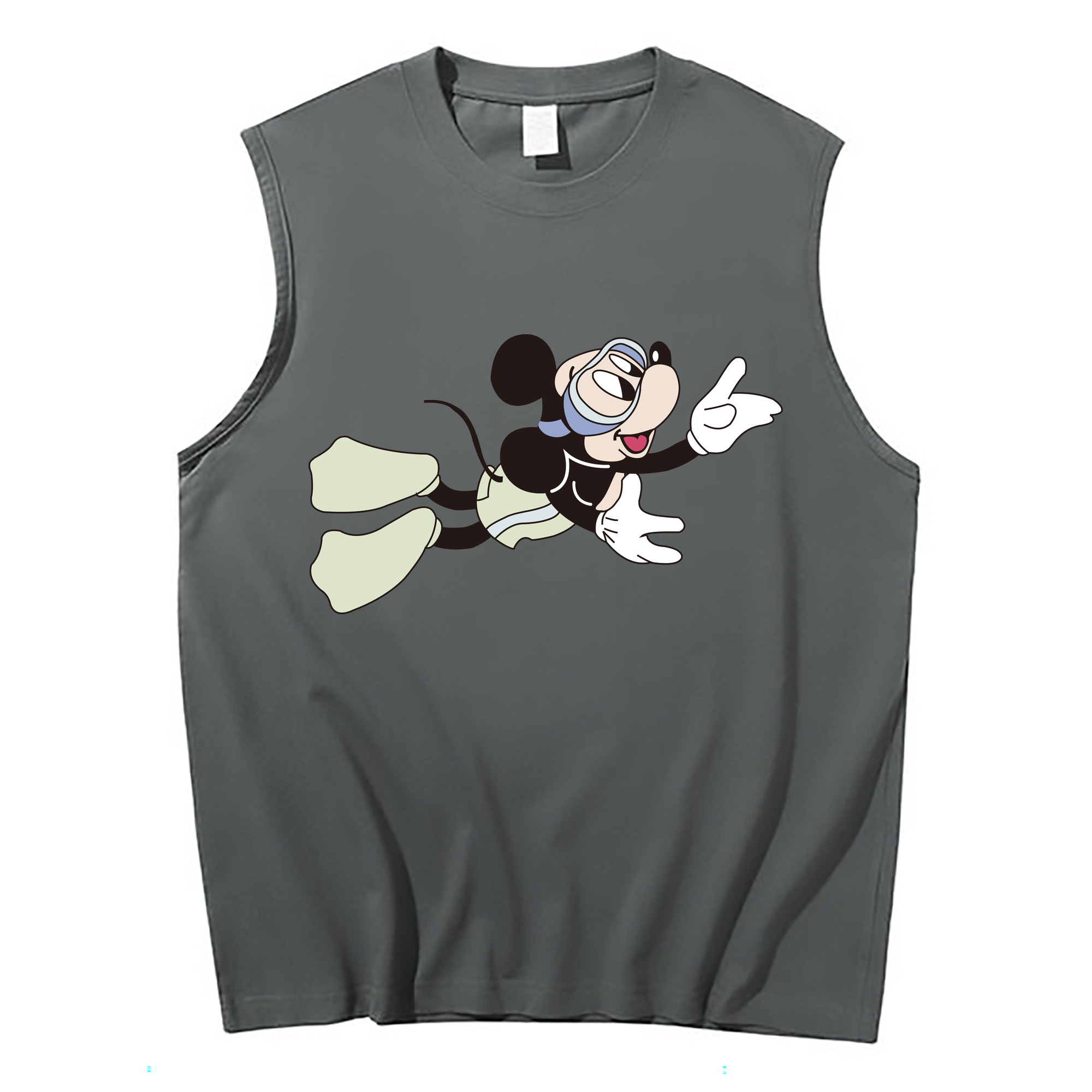 ミッキーマウス Mickey Mouse コットン100％タンクトップ（フロントプリント）